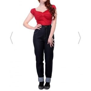 High waisted vintage style jeans